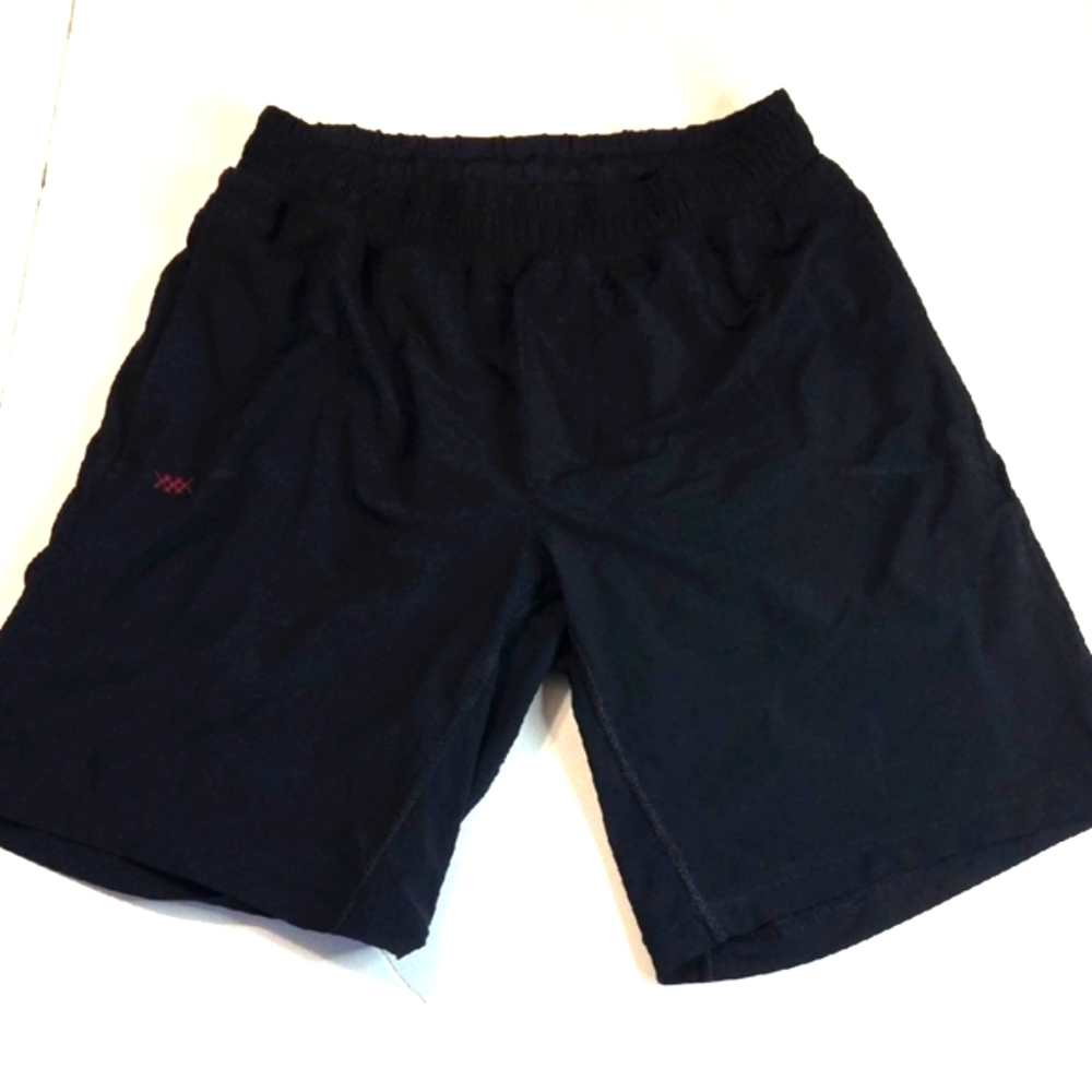 RHONE Men's Black Drawstring  Shorts With Lining 9"